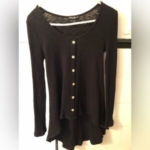 Streetwear Society Black Ribbed Button-Down Shirt